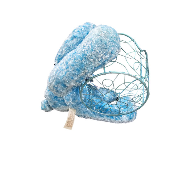 Vintage 1990s Dan Dee Blue Easter Bunny with Wire Basket - NWT - Picture 9 of 10